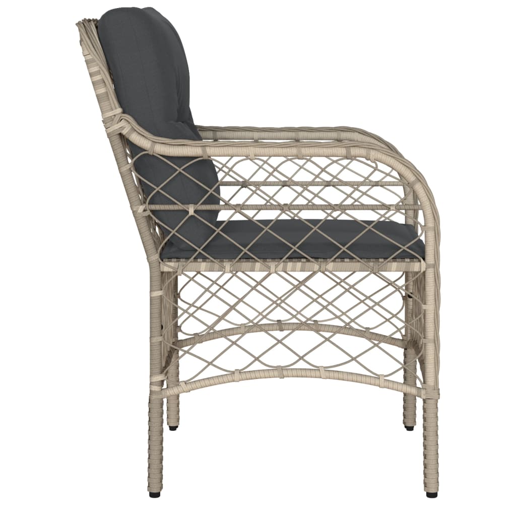 vidaXL Chaises de jardin avec coussins 2 pcs Gris clair Résine tressée