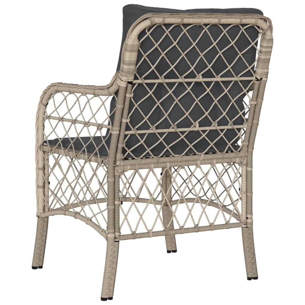 vidaXL Chaises de jardin avec coussins 2 pcs Gris clair Résine tressée