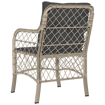 vidaXL Chaises de jardin avec coussins 2 pcs Gris clair Résine tressée