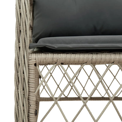 vidaXL Chaises de jardin avec coussins 2 pcs Gris clair Résine tressée