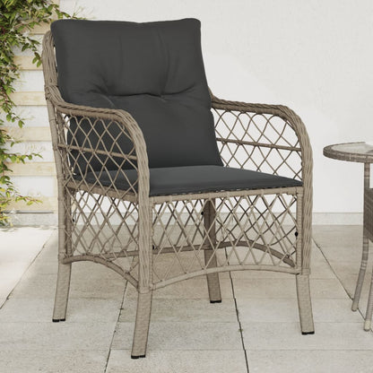 vidaXL Chaises de jardin avec coussins 2 pcs Gris clair Résine tressée