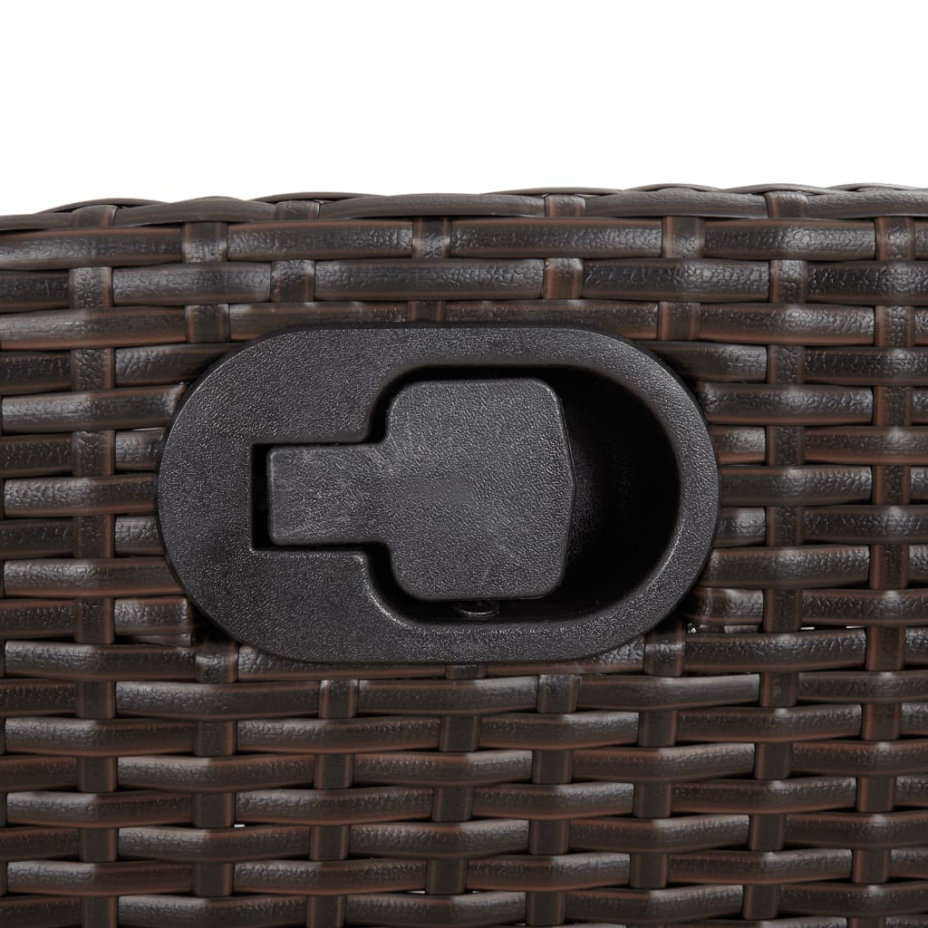 vidaXL Gartensessel Verstellbar mit Kissen Braun Poly Rattan