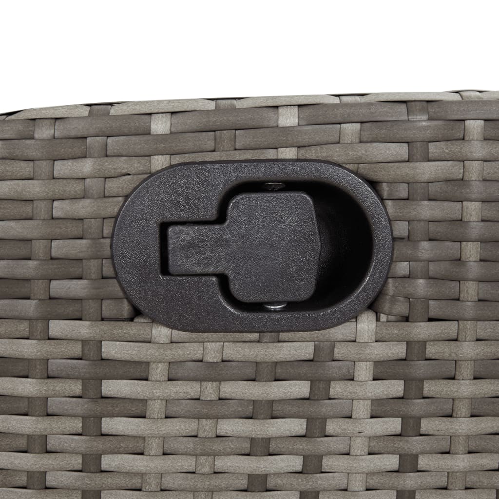 vidaXL Fauteuil de jardin réglable avec coussin gris en résine tressée