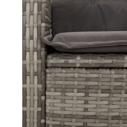 vidaXL Fauteuil de jardin réglable avec coussin gris en résine tressée