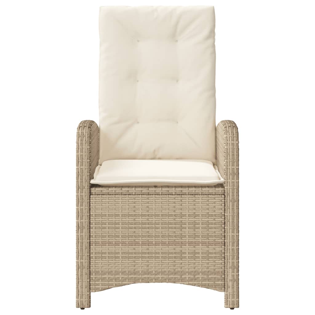 vidaXL Fauteuil de jardin avec coussins Réglable Beige Résine tressée