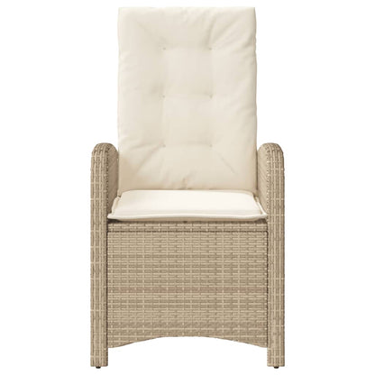 vidaXL Fauteuil de jardin avec coussins Réglable Beige Résine tressée