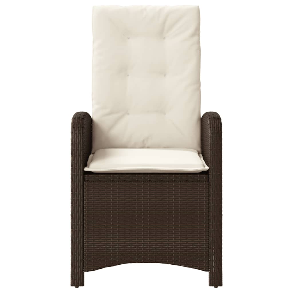 vidaXL Fauteuils de jardin avec coussins 2 pcs Réglables Résine tressée Marron