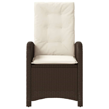 vidaXL Fauteuils de jardin avec coussins 2 pcs Réglables Résine tressée Marron