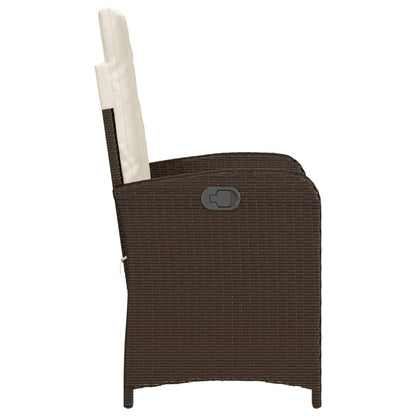 vidaXL Fauteuils de jardin avec coussins 2 pcs Réglables Résine tressée Marron
