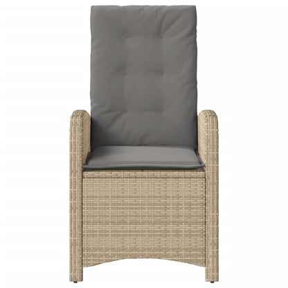 vidaXL Gartensessel Kissen 2Stk. Verstellbar Beigemischung Poly Rattan