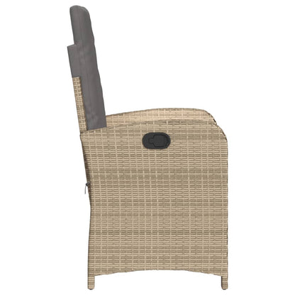 vidaXL Gartensessel Kissen 2Stk. Verstellbar Beigemischung Poly Rattan