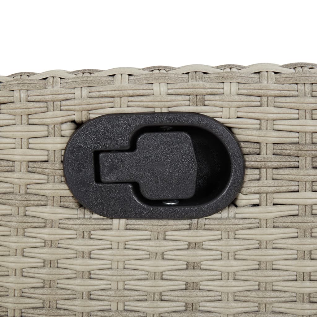 vidaXL Gartensessel mit Kissen 2 Stk. Verstellbar Hellgrau Poly Rattan