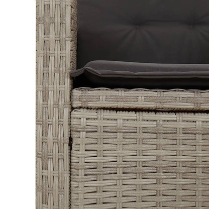 vidaXL Gartensessel mit Kissen 2 Stk. Verstellbar Hellgrau Poly Rattan