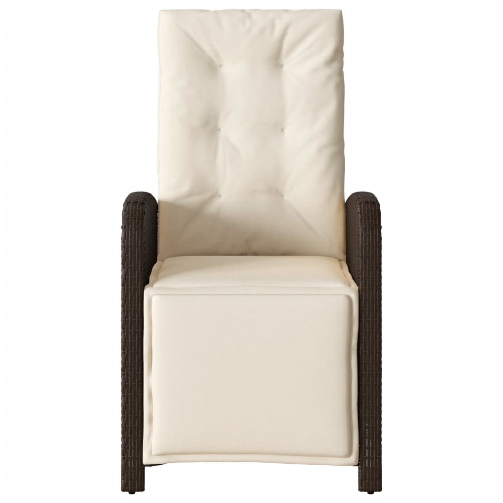 vidaXL Fauteuil de jardin avec repose-pieds Réglable Rotin PE Marron