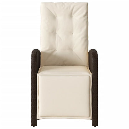 vidaXL Fauteuil de jardin avec repose-pieds Réglable Rotin PE Marron