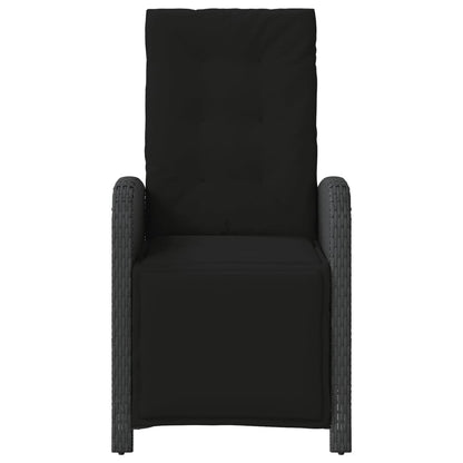 vidaXL Gartensessel mit Fußteil 2 Stk. Verstellbar Schwarz Poly Rattan