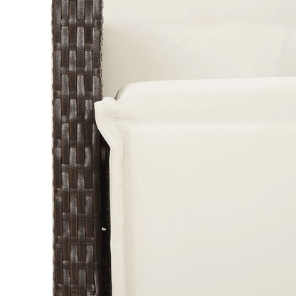 vidaXL Gartensessel mit Fußteil 2 Stk. Verstellbar Braun Poly Rattan