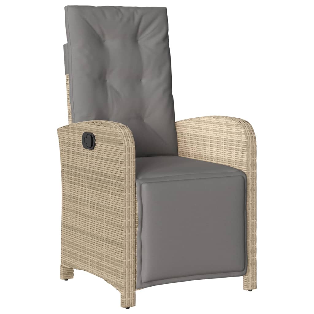 vidaXL Fauteuils de jardin avec repose-pieds 2 pcs. Résine tressée réglable