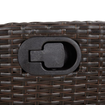 vidaXL Gartensessel Verstellbar mit Kissen Braun Poly Rattan