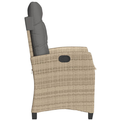 vidaXL Gartensessel mit Kissen Verstellbar Beigemischung Poly Rattan