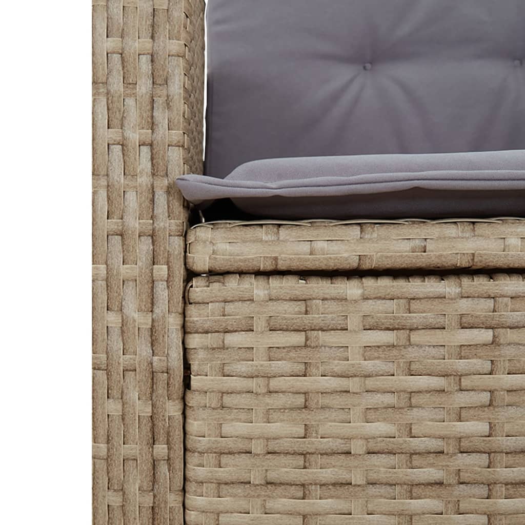 vidaXL Gartensessel mit Kissen Verstellbar Beigemischung Poly Rattan