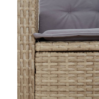 vidaXL Gartensessel mit Kissen Verstellbar Beigemischung Poly Rattan