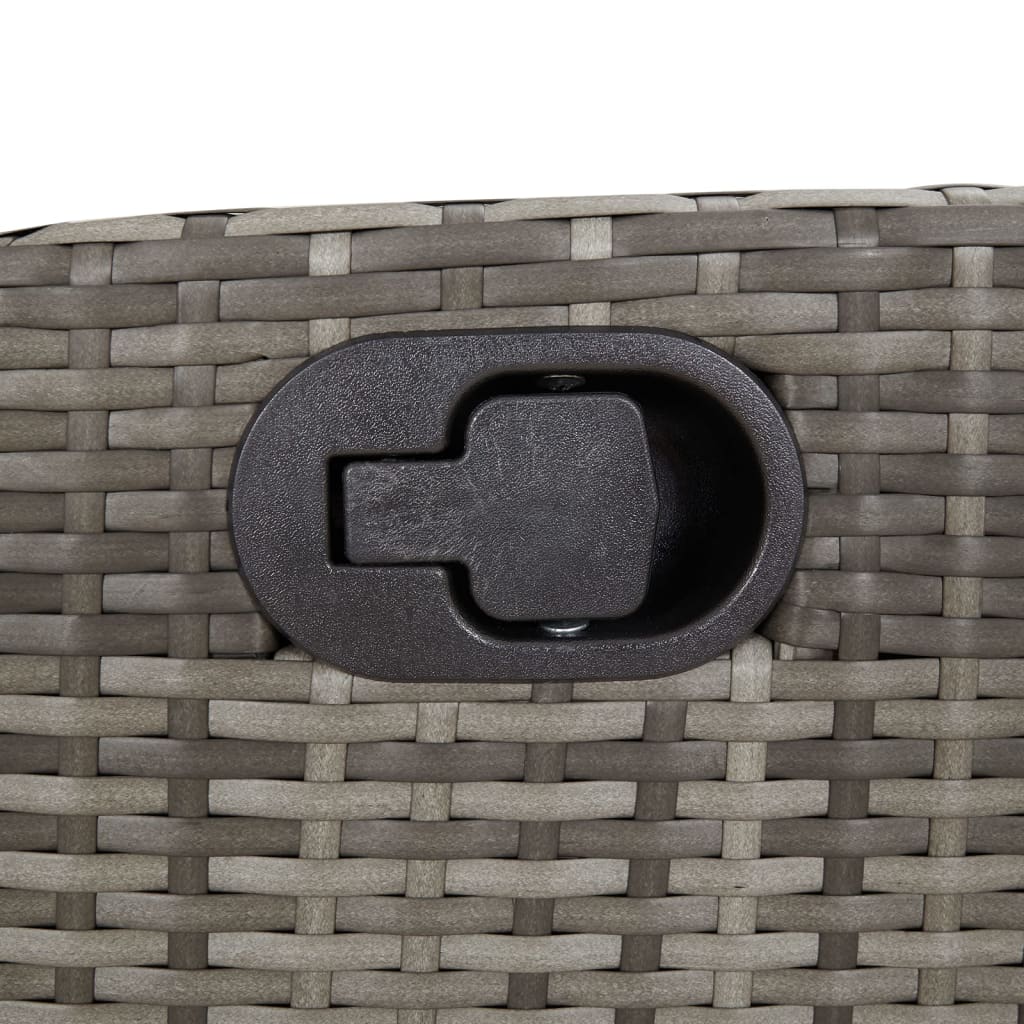 vidaXL Gartensessel mit Kissen 2 Stk. Verstellbar Grau Poly Rattan