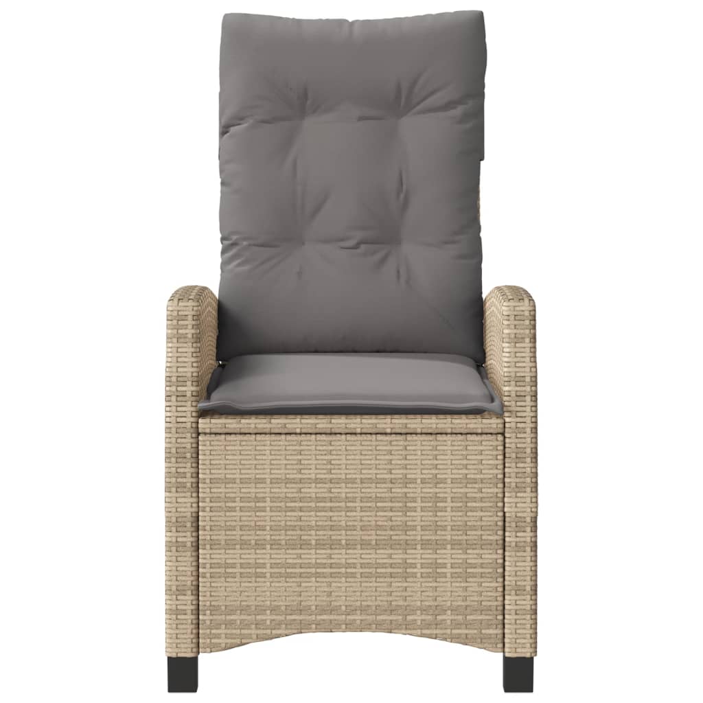 vidaXL Gartensessel Kissen 2Stk. Verstellbar Beigemischung Poly Rattan