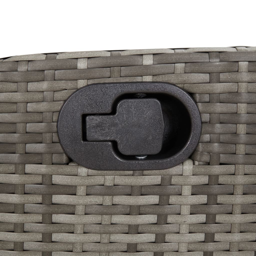 vidaXL Gartensessel mit Fußteil Verstellbar Grau Poly Rattan