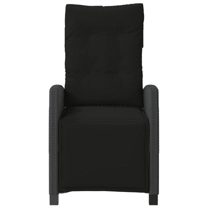 vidaXL Gartensessel mit Fußteil 2 Stk. Verstellbar Schwarz Poly Rattan