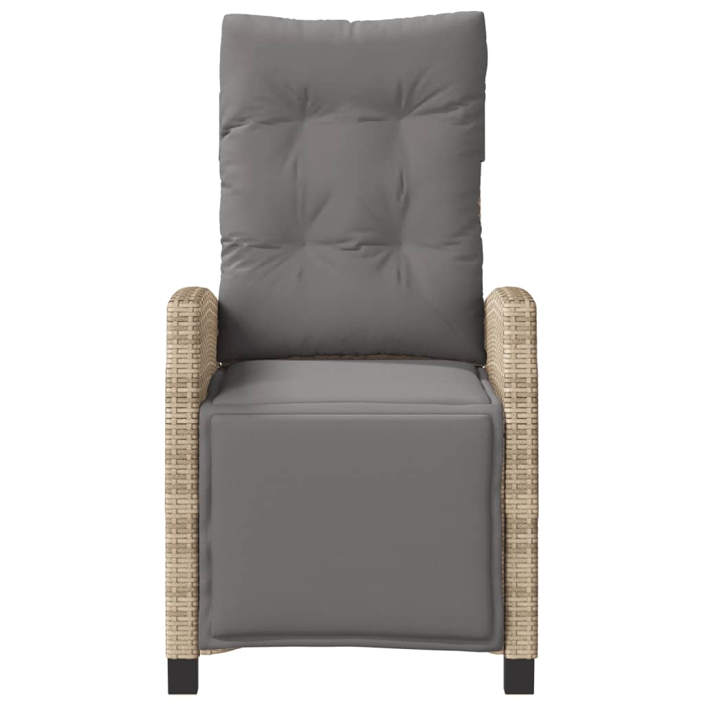 vidaXL Gartensessel mit Fußteil 2 Stk. Verstellbar Poly Rattan