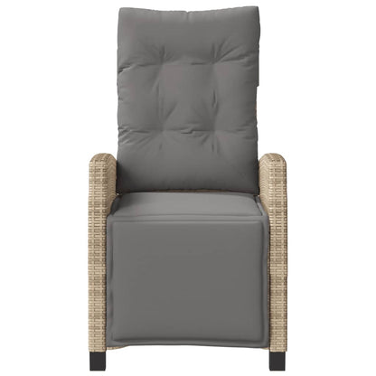 vidaXL Gartensessel mit Fußteil 2 Stk. Verstellbar Poly Rattan