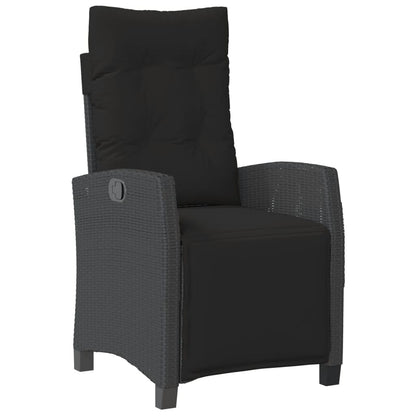 vidaXL 3-tlg. Bistro-Set mit Kissen Schwarz Poly Rattan