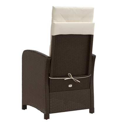 vidaXL 3-tlg. Bistro-Set mit Kissen Braun Poly Rattan