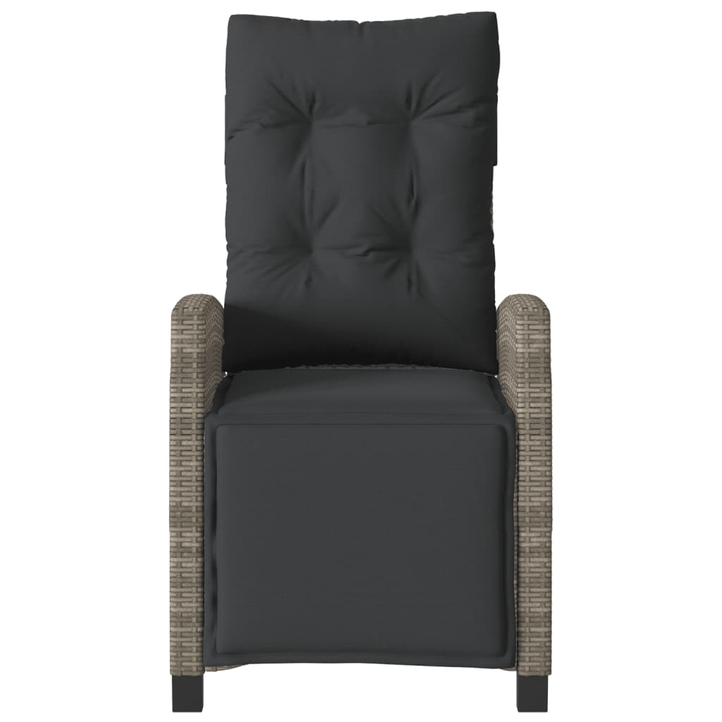 vidaXL 3-tlg. Bistro-Set mit Kissen Grau Poly Rattan