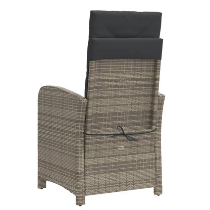vidaXL 3-tlg. Bistro-Set mit Kissen Grau Poly Rattan