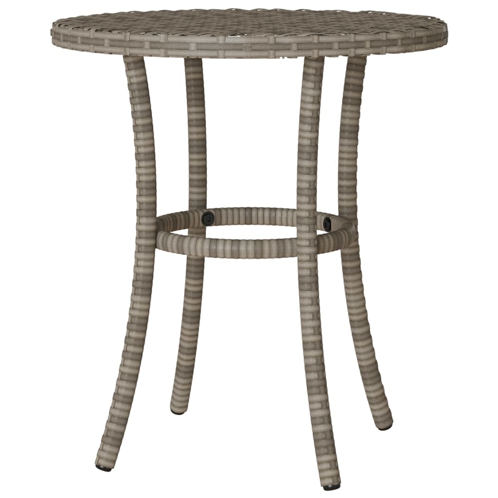 vidaXL 3-tlg. Bistro-Set mit Kissen Grau Poly Rattan