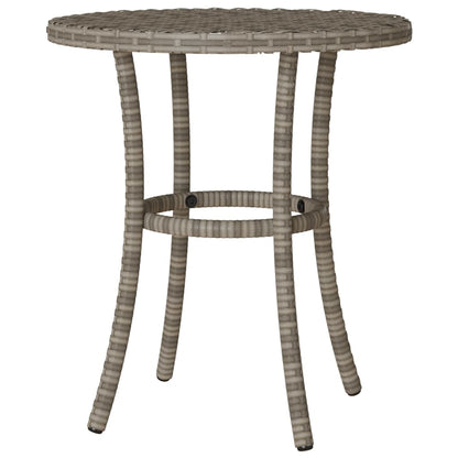vidaXL 3-tlg. Bistro-Set mit Kissen Grau Poly Rattan