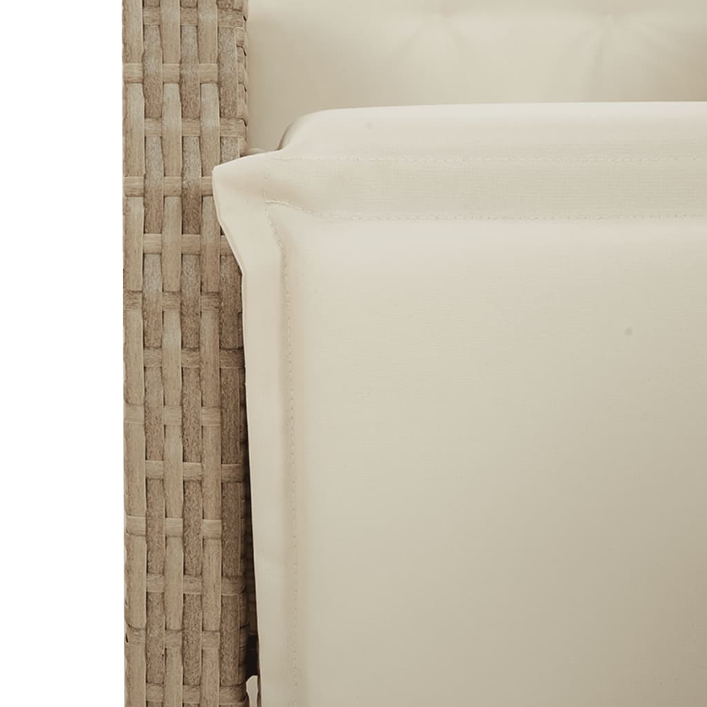 vidaXL 3-tlg. Bistro-Set mit Kissen Beige Poly Rattan