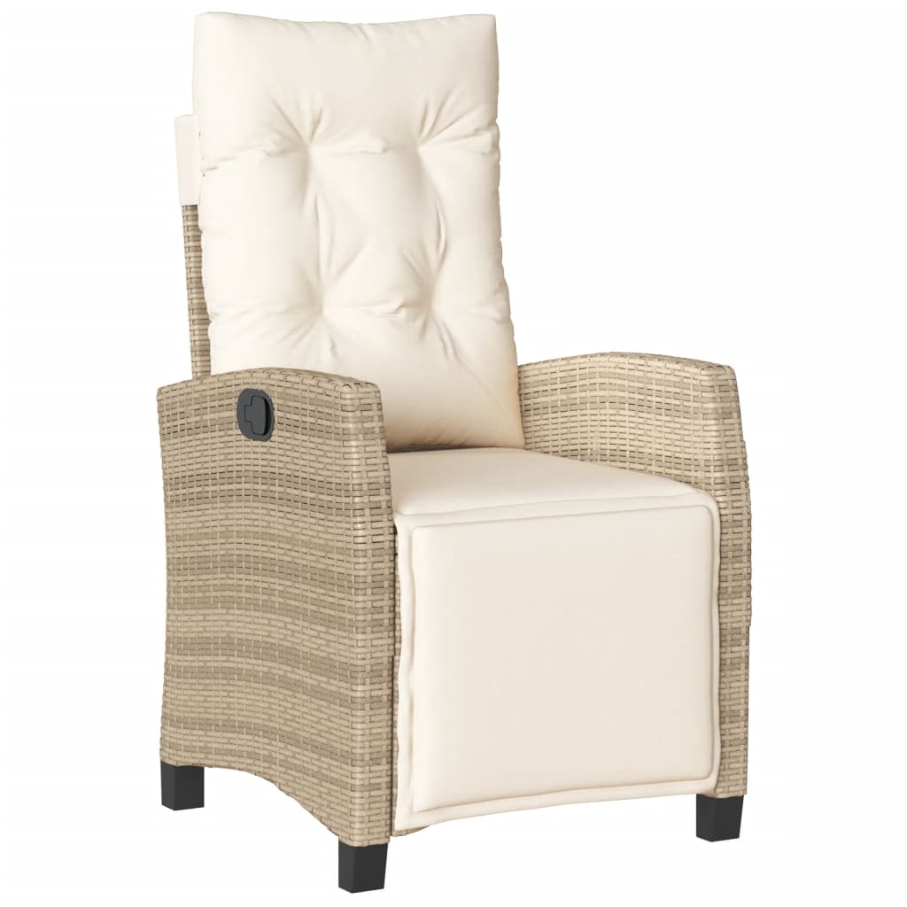 vidaXL 3-tlg. Bistro-Set mit Kissen Beige Poly Rattan