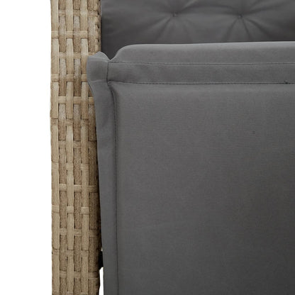vidaXL 3-tlg. Bistro-Set mit Kissen Beigemischung Poly Rattan