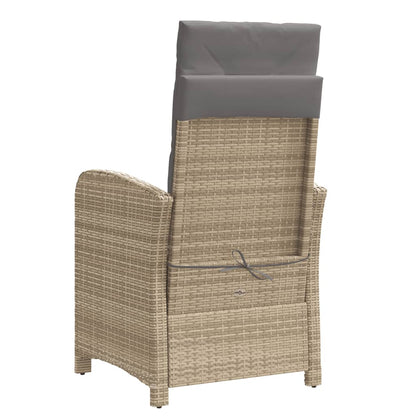 vidaXL 3-tlg. Bistro-Set mit Kissen Beigemischung Poly Rattan