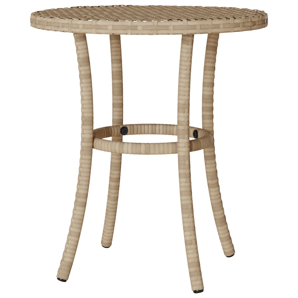 vidaXL 3-tlg. Bistro-Set mit Kissen Beigemischung Poly Rattan