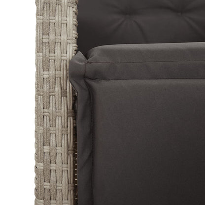 vidaXL 3-tlg. Bistro-Set mit Kissen Hellgrau Poly Rattan