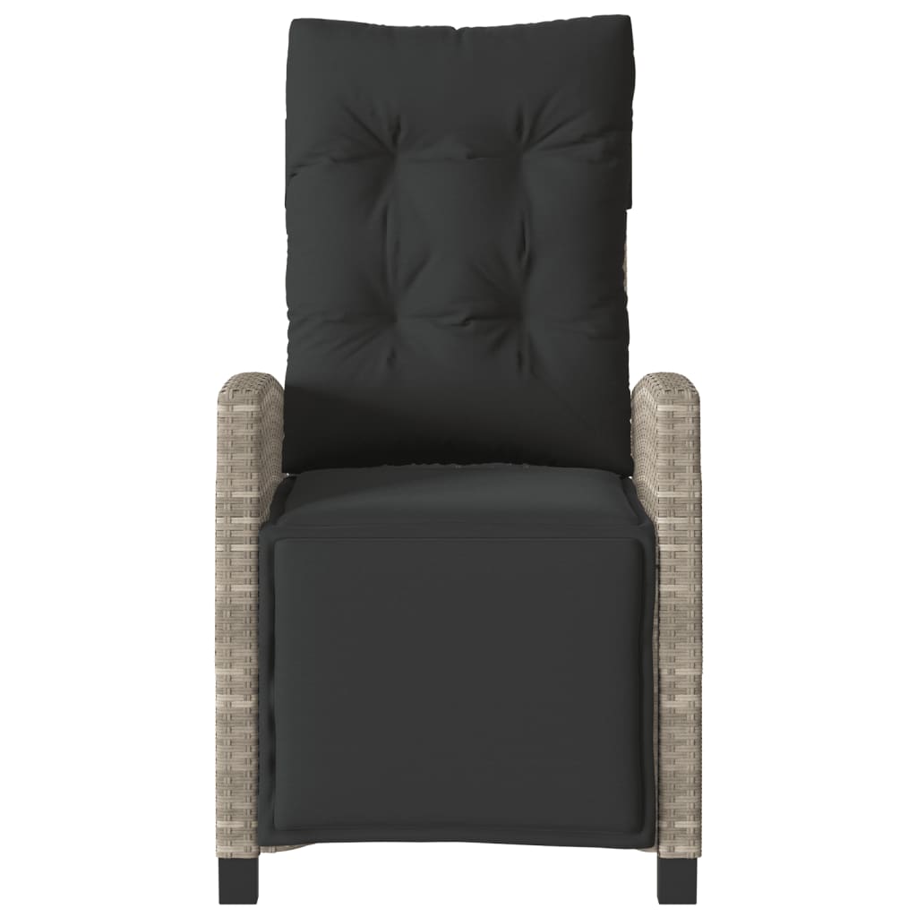 vidaXL 3-tlg. Bistro-Set mit Kissen Hellgrau Poly Rattan