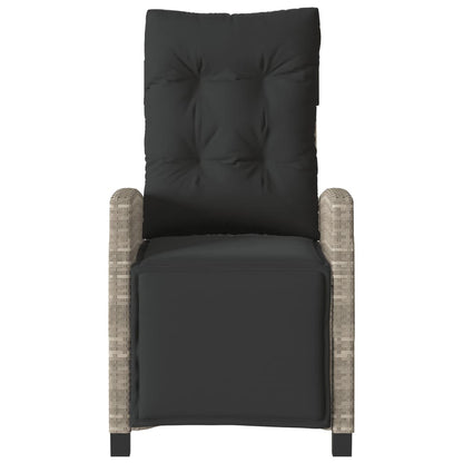 vidaXL 3-tlg. Bistro-Set mit Kissen Hellgrau Poly Rattan