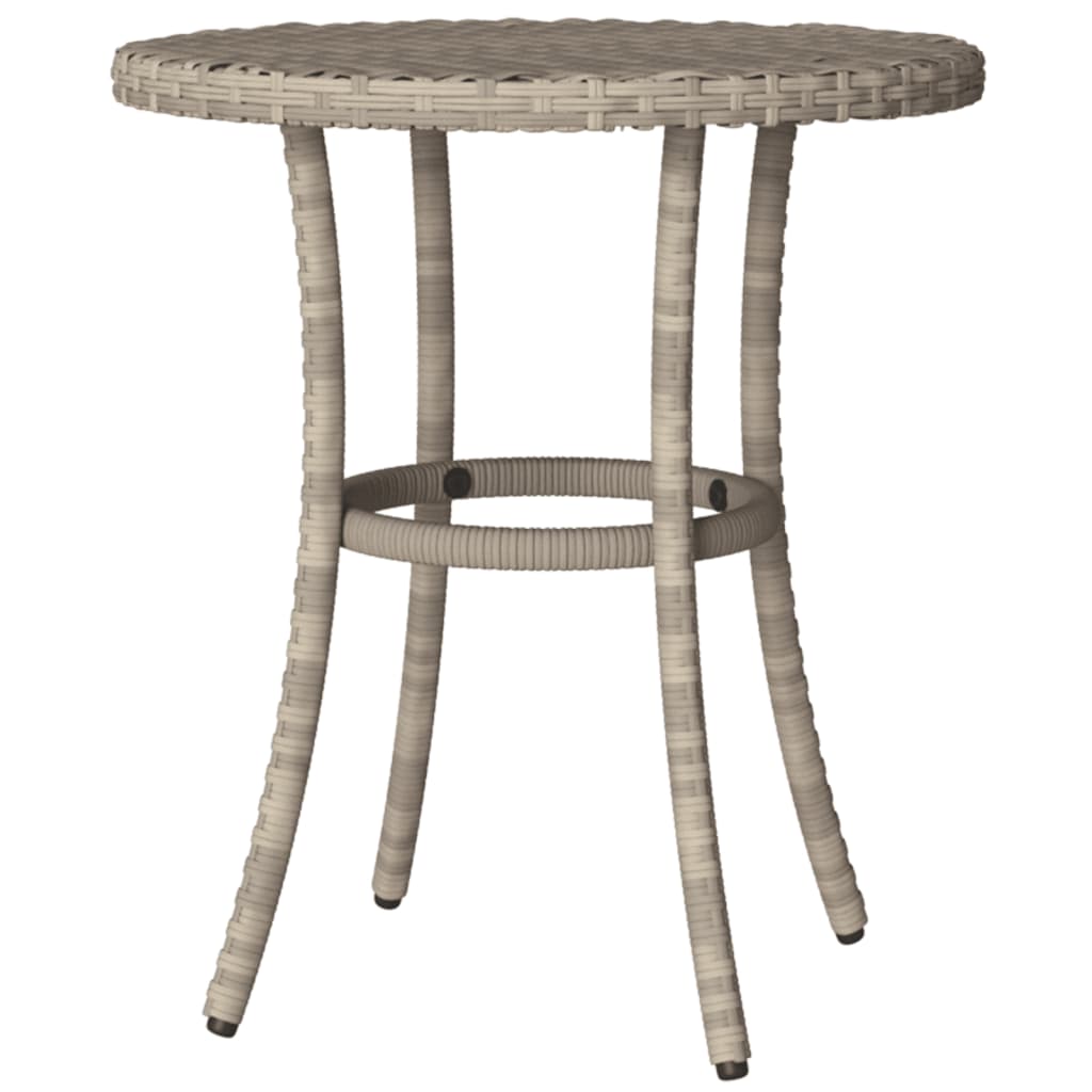 vidaXL 3-tlg. Bistro-Set mit Kissen Hellgrau Poly Rattan
