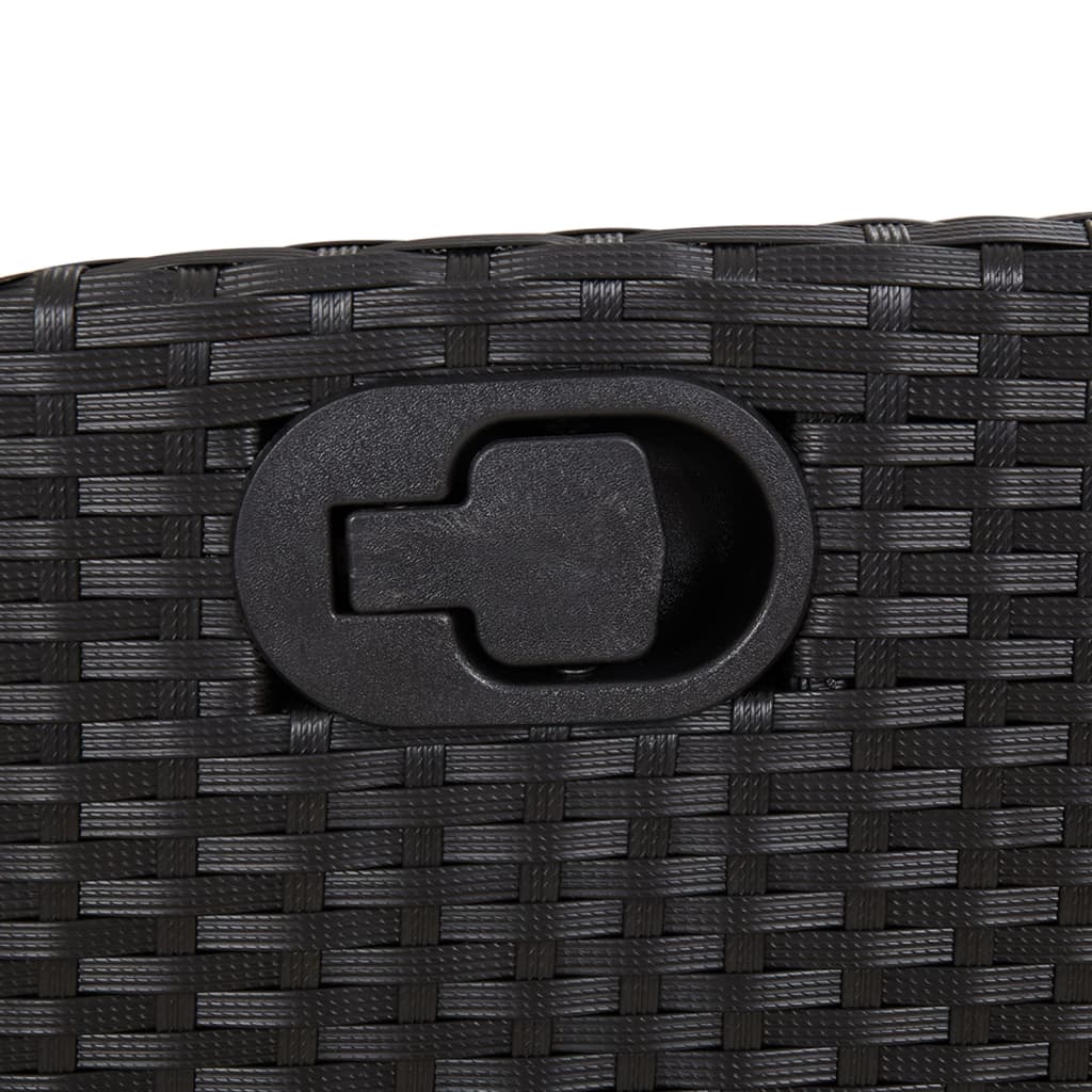 vidaXL Gartensessel Verstellbar mit Kissen Schwarz Poly Rattan