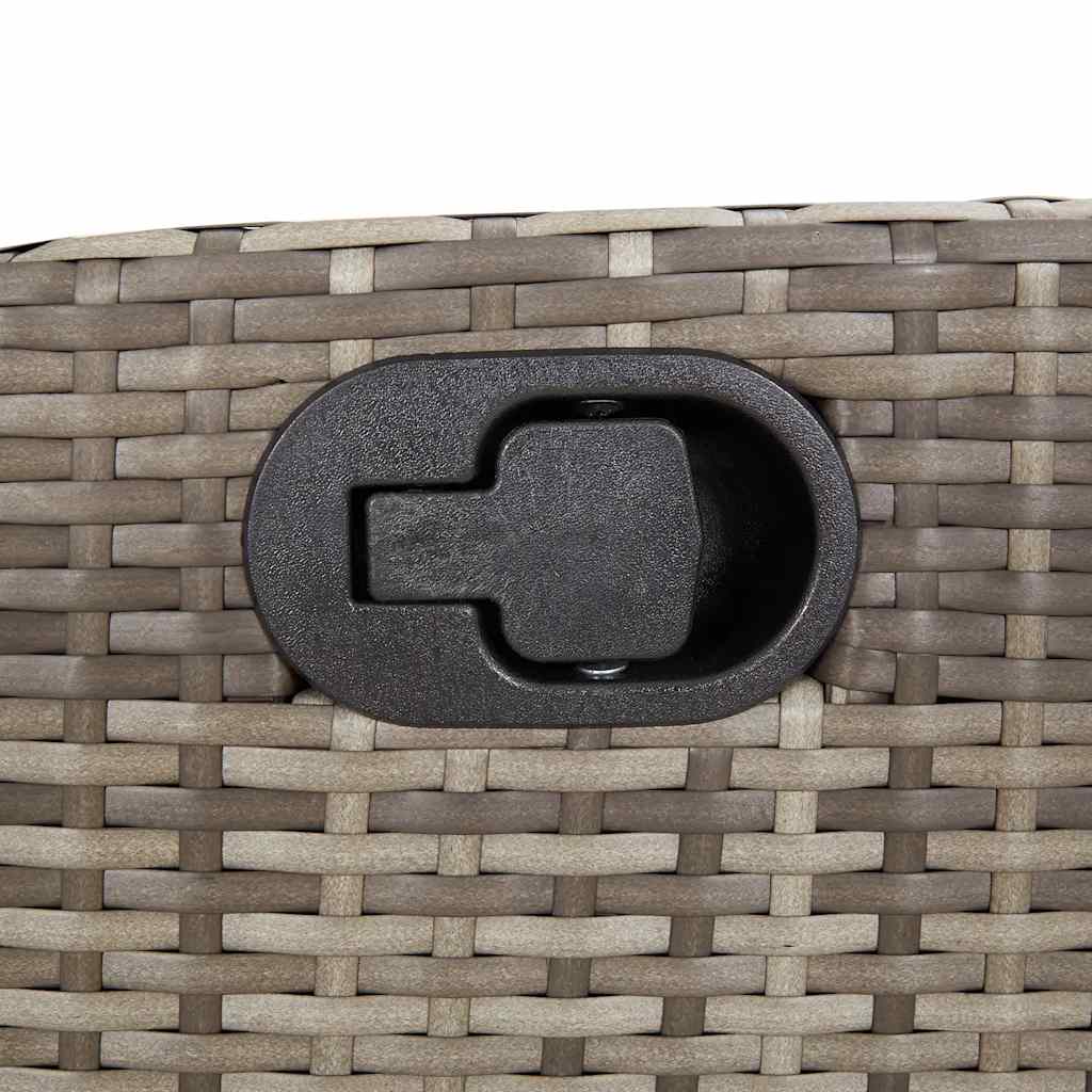 vidaXL Gartensessel Verstellbar mit Kissen Grau Poly Rattan