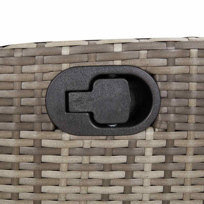 vidaXL Gartensessel Verstellbar mit Kissen Grau Poly Rattan